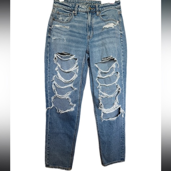 American Eagle Outfitters Denim - American Eagle High-Waisted Ripped Mom Jeans
